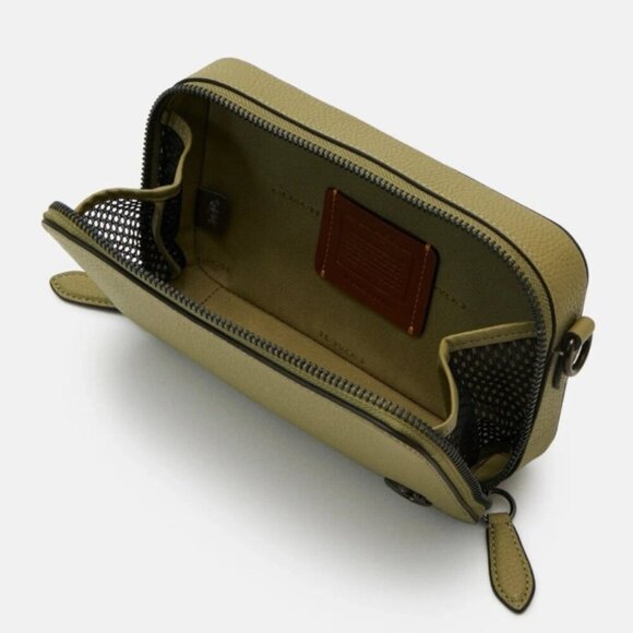 Coach Charter Slim Crossbody Bag Moss Pebbled Leather Round Pouch CC070 Small - Picture 11 of 12